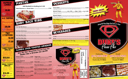 Pastas Baby Back Ribs Desserts Beverages