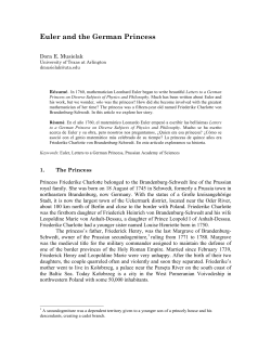 Euler and the German Princess