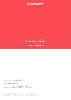 The Chain Rule - Teach Together