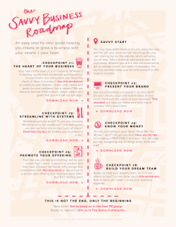 to your copy of The Savvy Business Roadmap!