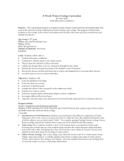8-Week Winter Ecology Curriculum