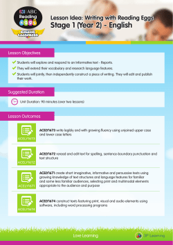 Stage 1 (Year 2) - English