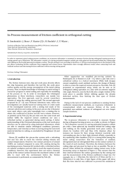 In-Process measurement of friction coefficient in orthogonal cutting