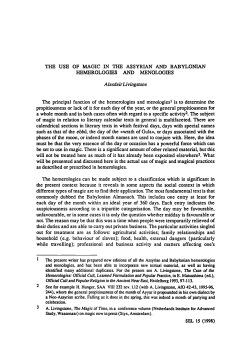 THE USE OF MAGIC IN THE ASSYRIAN AND BABYLONIAN