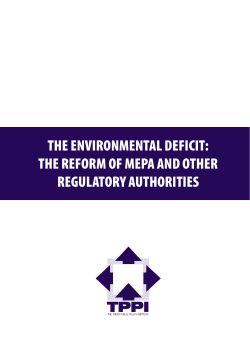 the environmental deficit: the reform of mepa and other regulatory