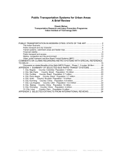 Public Transportation Systems for Urban Areas A