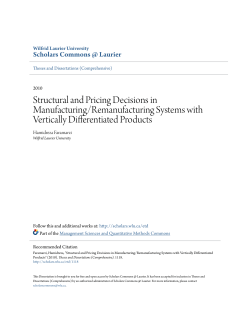 Structural and Pricing Decisions in Manufacturing/Remanufacturing