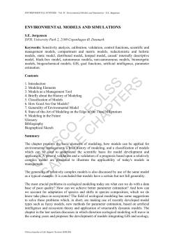 Environmental Models And Simulations