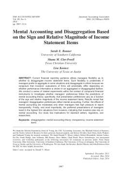 Mental Accounting and Disaggregation Based on the Sign and