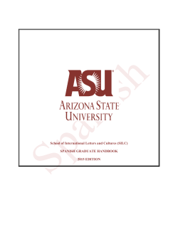 SPANISH GRADUATE HANDBOOK 2015 EDITION