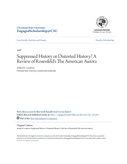 A Review of Rosenfeld`s The American Aurora