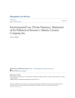 Environmental Law: Private Nuisance: Abatement of Air Pollution in