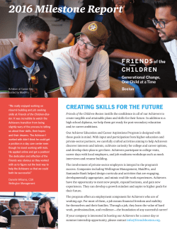 2016 Milestone Report - Friends of the Children Boston