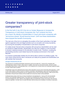 Greater transparency of joint-stock companies?