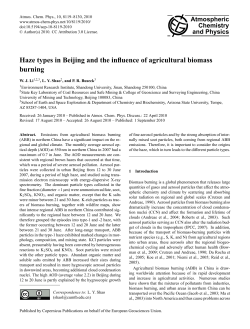 Haze types in Beijing and the influence of agricultural biomass burning