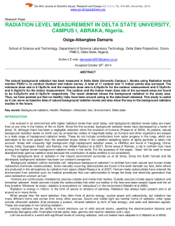 RADIATION LEVEL MEASUREMENT IN DELTA STATE