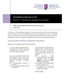 Section 15 - Office of the Access to Information and Privacy