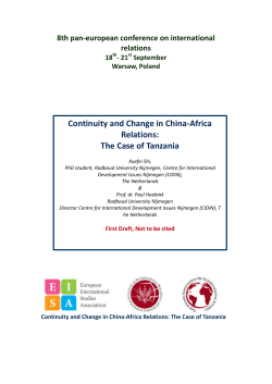 Continuity and Change in China-Africa Relations: The Case of