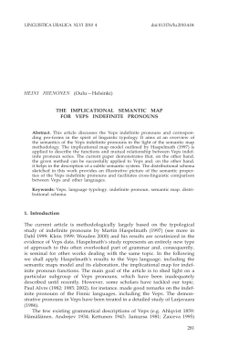 THE IMPLICATIONAL SEMANTIC MAP FOR VEPS INDEFINITE