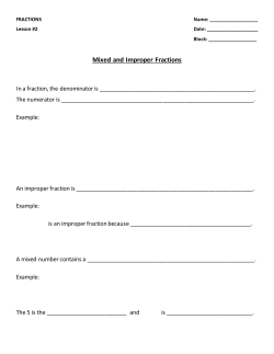 Mixed and Improper Fractions