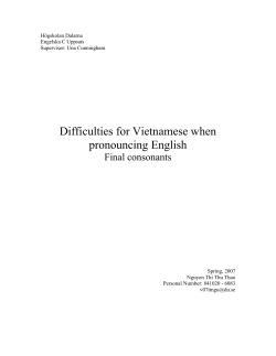 Difficulties of Vietnamese when pronouncing English
