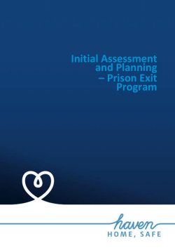 Initial Assessment and Planning – Prison Exit Program