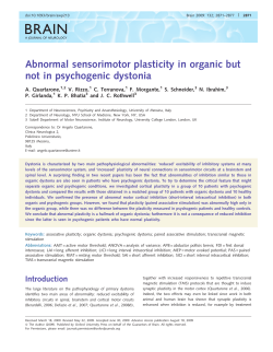 Abnormal sensorimotor plasticity in organic but not in psychogenic