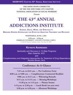 NASW-NYC CHAPTER 43RD ANNUAL ADDICTIONS INSTITUTE