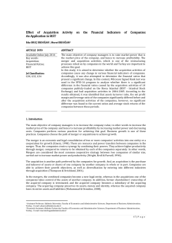 Effect of Acquisition Activity on the Financial Indicators of Companies