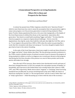 A Generational Perspective on Living Standards: Where We`ve Been
