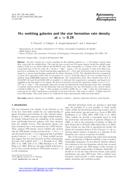 H $\ alpha $ emitting galaxies and the star formation rate density at
