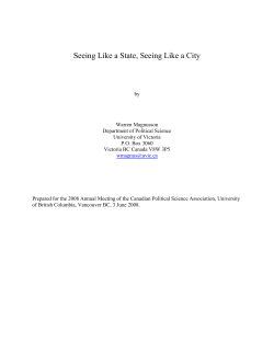 Seeing Like a State, Seeing Like a City
