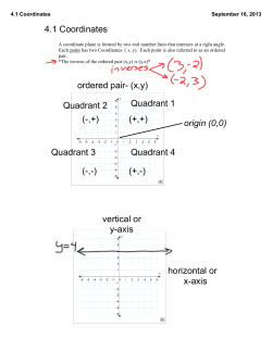 Quadrant 2 Quadrant 1 Quadrant 3 Quadrant 4 4.1 Coordinates