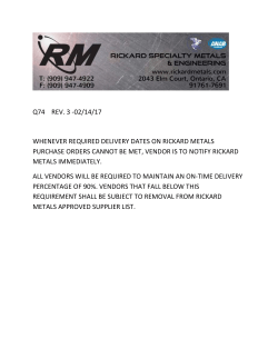 Q74 REV. 1 02/04/15 WHENEVER REQUIRED DELIVERY DATES