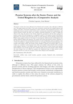 Pension Systems after the Storm: France and the United Kingdom in