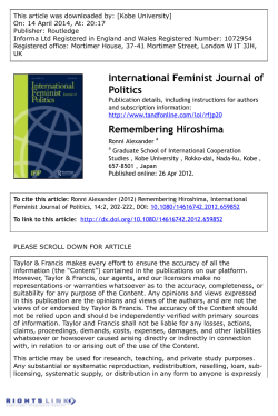 International Feminist Journal of Politics Remembering Hiroshima