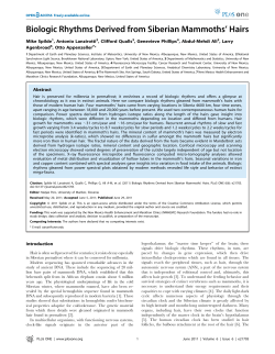 Biologic Rhythms Derived from Siberian Mammoths` Hairs