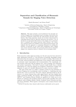 Separation and Classification of Harmonic Sounds for Singing
