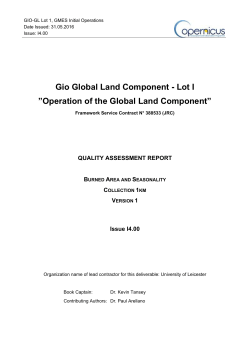PROBA-V products 2015 - Copernicus Land Monitoring Service