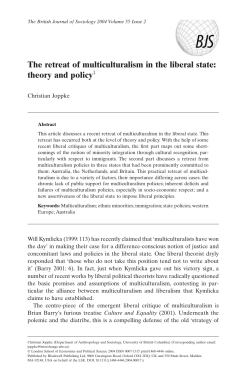 The retreat of multiculturalism in the liberal state