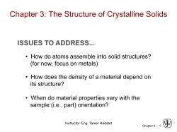 Chapter 3: The Structure of Crystalline Solids - An