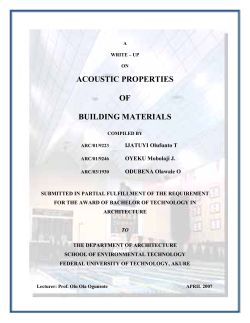 ACOUSTIC PROPERTIES OF BUILDING MATERIALS