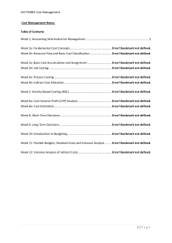 ACCT20001 Cost Management 1