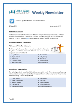 Newsletter 3 &ndash; Term 5