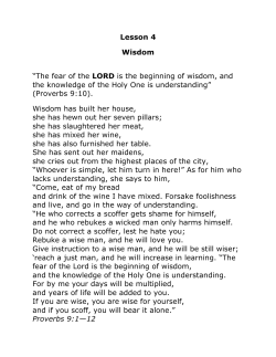 Lesson 4 Wisdom