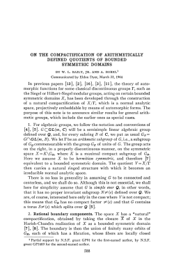 ON THE COMPACTIFICATION OF ARITHMETICALLY DEFINED
