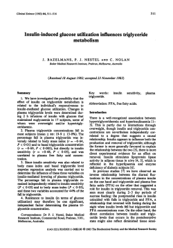 Insulin-Induced Glucose Utilization Influences