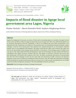 Impacts of flood disaster in Agege local government area Lagos
