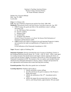 Seminar in Teaching American History Women in Early American
