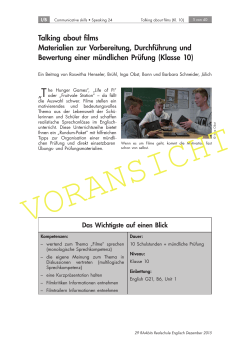 Talking about films Materialien zur Vorbereitung, Durchf&uuml;hrung und